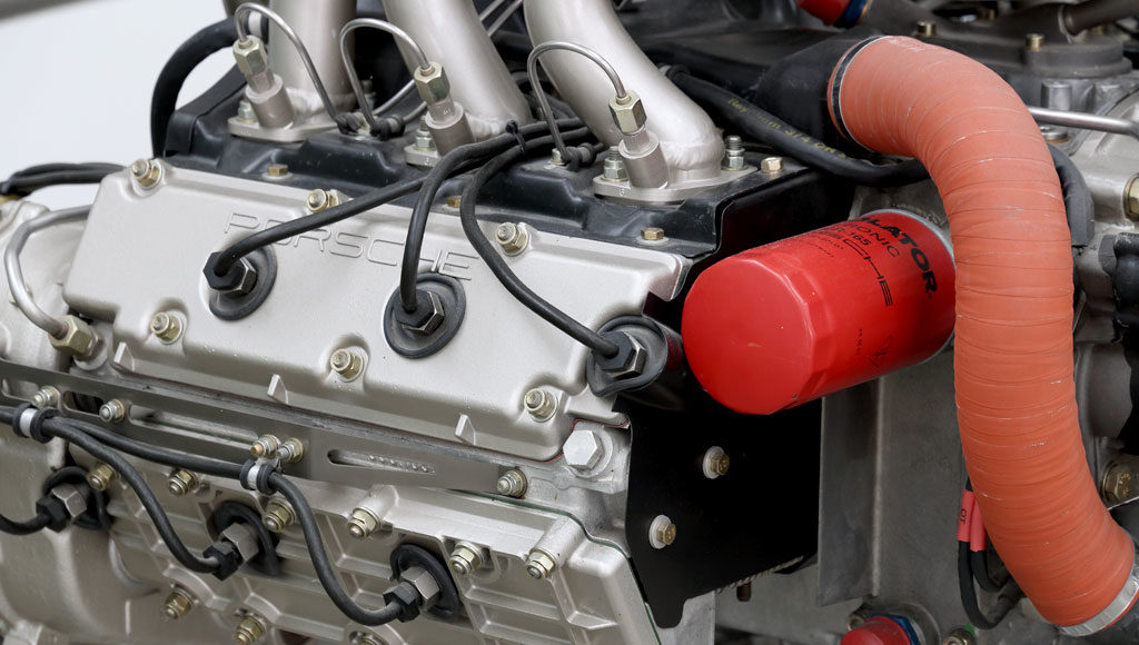 Exposed Porsche engine prepared for ECU remapping